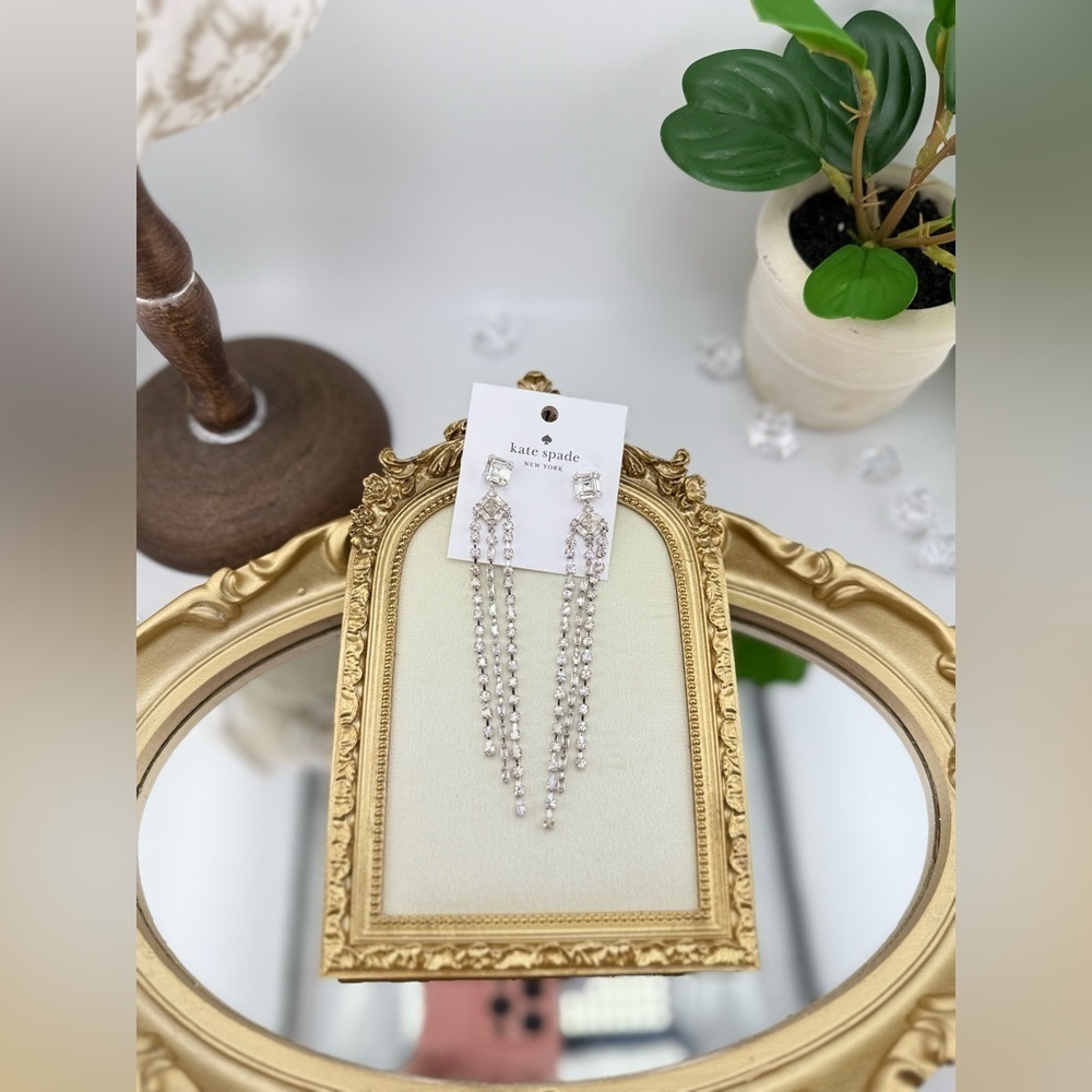 Kate Spade Silver-Tone Shimmy Fringe Earrings - Picture 5 of 10